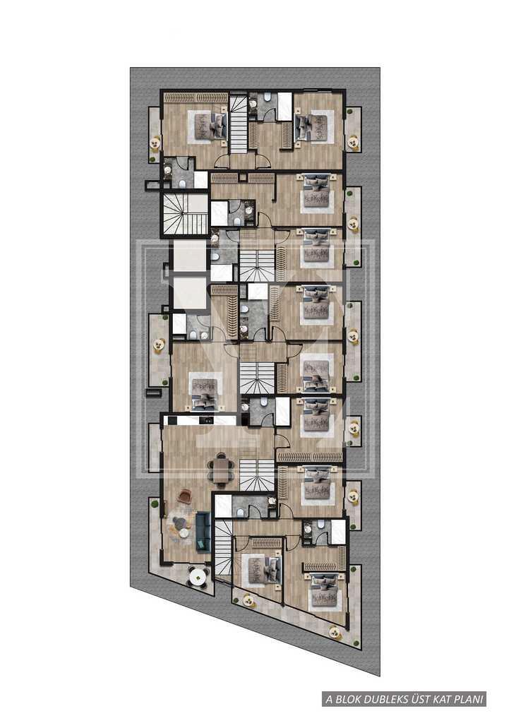 1+1 Elegant Apartment in the Center of Alanya