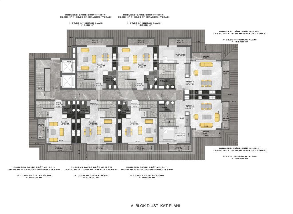Современный дуплекс на крыше 3+1 в красивом районе Кестеля