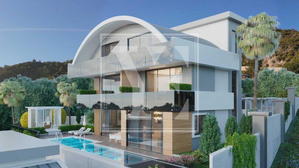 ویلای شیک 4+1 تریبلکس با چشم انداز شگفت انگیز در آلانیا