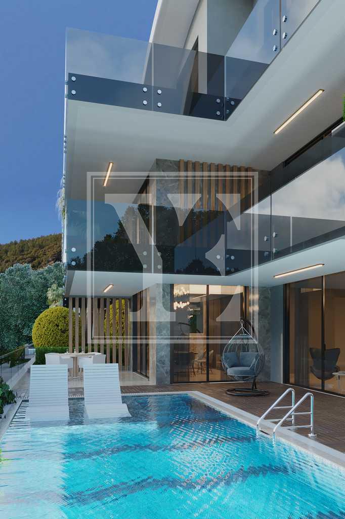 ویلای شیک 4+1 تریبلکس با چشم انداز شگفت انگیز در آلانیا