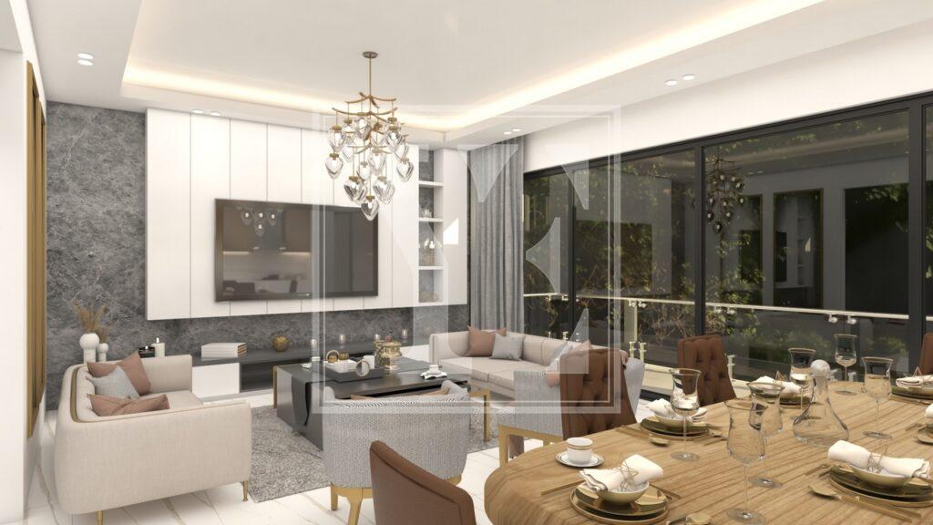 Elegante Wohnung 2+1 in der wunderschönen Gegend in Kargicak