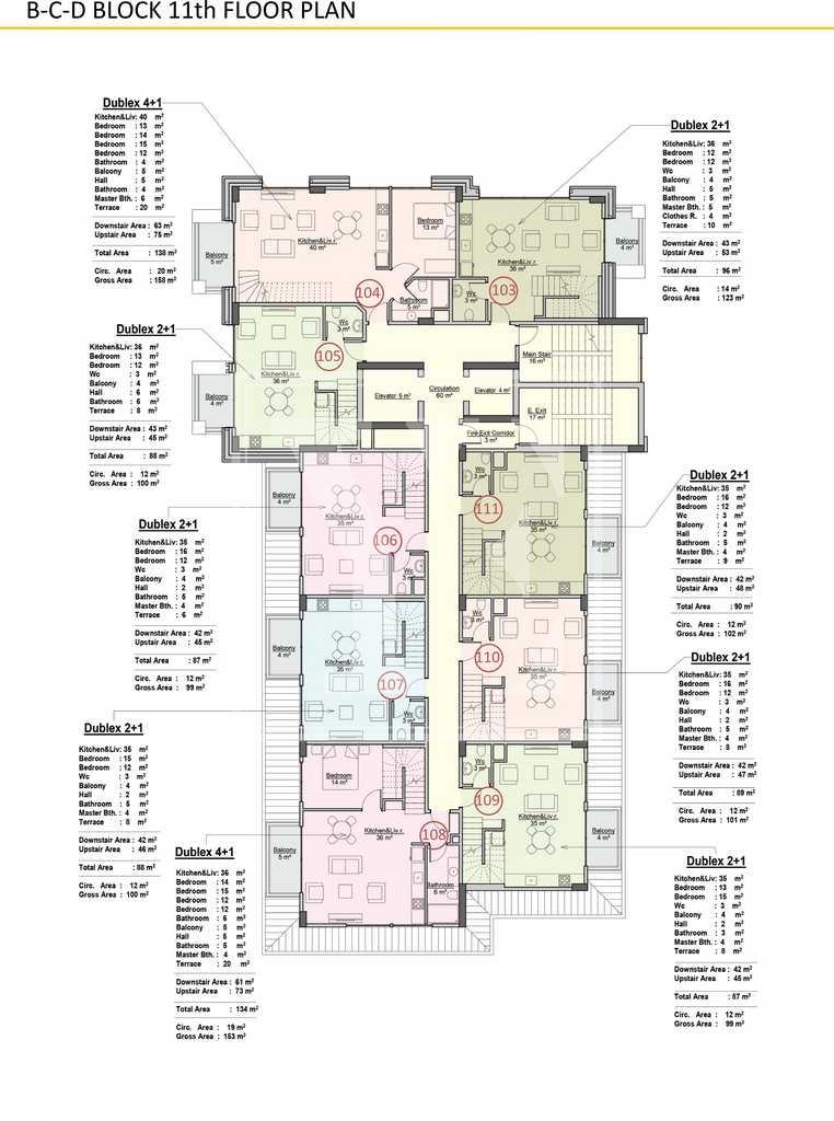 باغ دوبلکس شیک 2+1 در مجتمع مدرن در منطقه محمودلار
