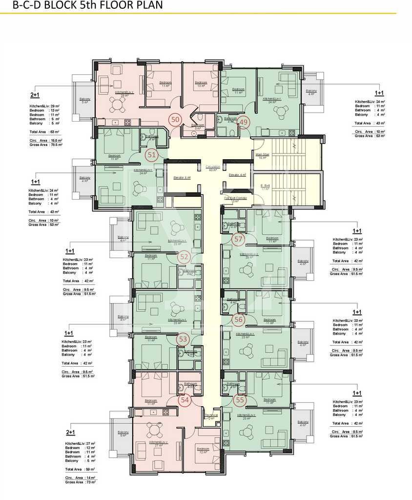 باغ دوبلکس شیک 2+1 در مجتمع مدرن در منطقه محمودلار