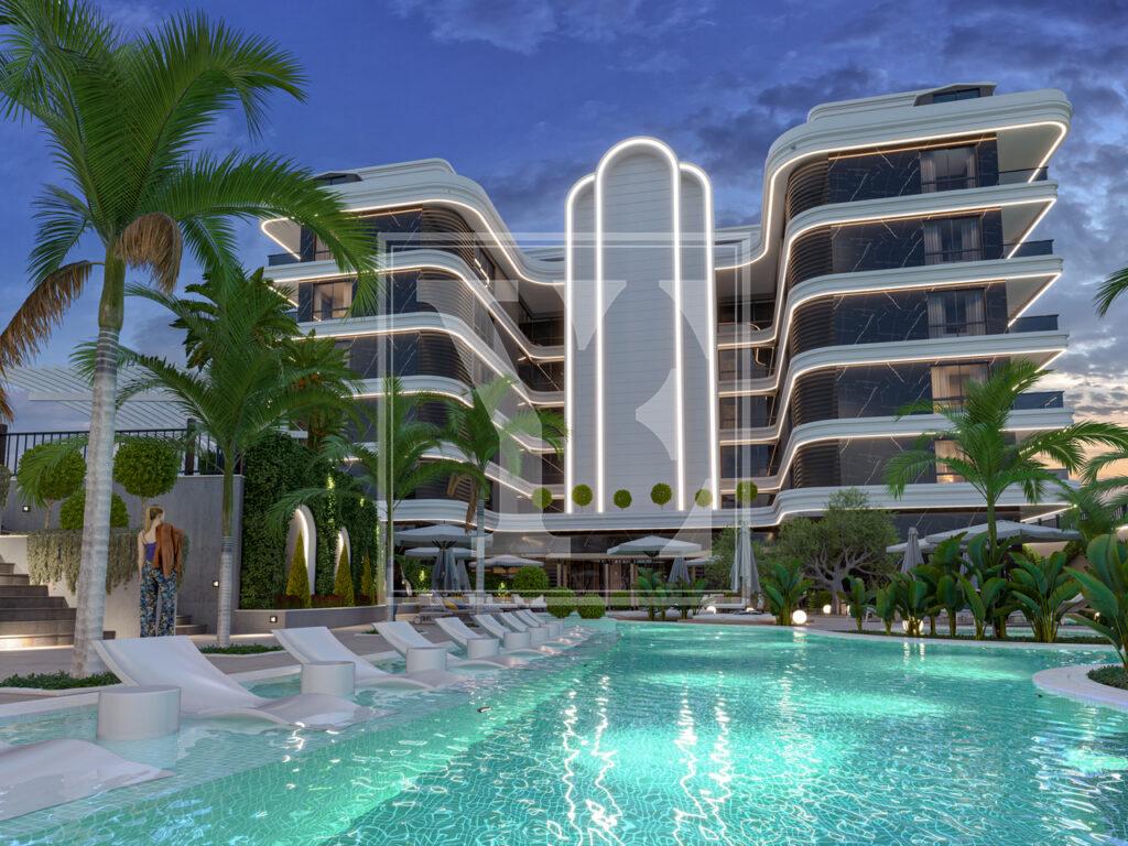 Wonderful apartment 2+1 in the nice project in Kestel