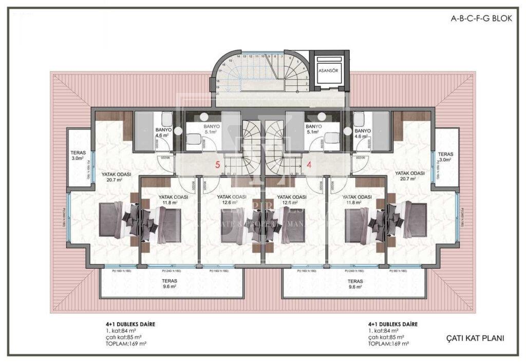 Moderne Maisonette-Wohnung 3+1 im herrlichen Bektaş