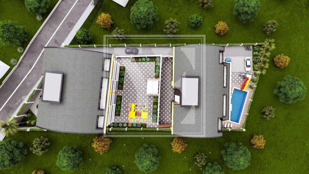 Tolle Maisonette-Wohnung 2+1 in der wunderschönen Gegend in Çiplakli