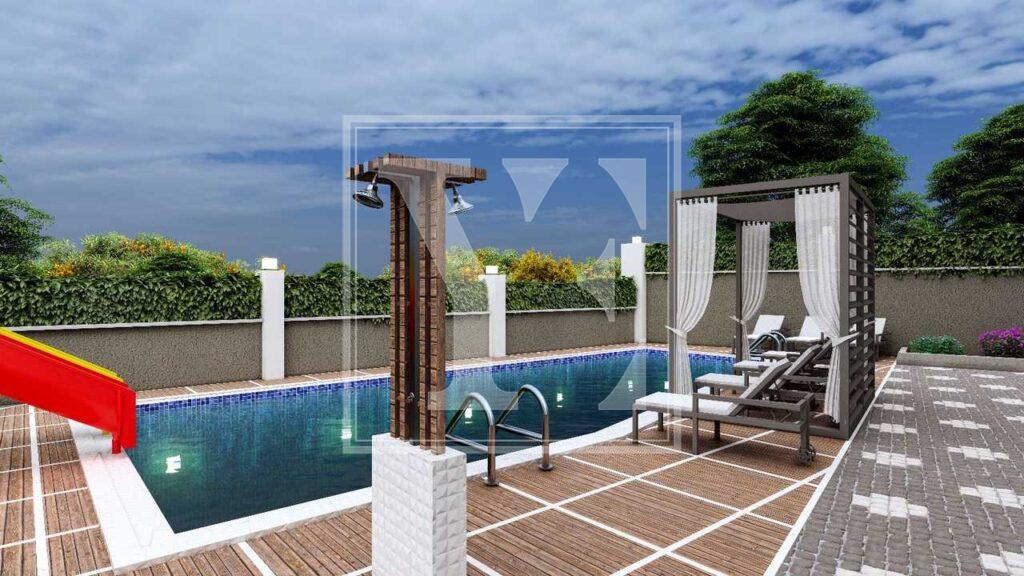 Tolle Maisonette-Wohnung 2+1 in der wunderschönen Gegend in Çiplakli