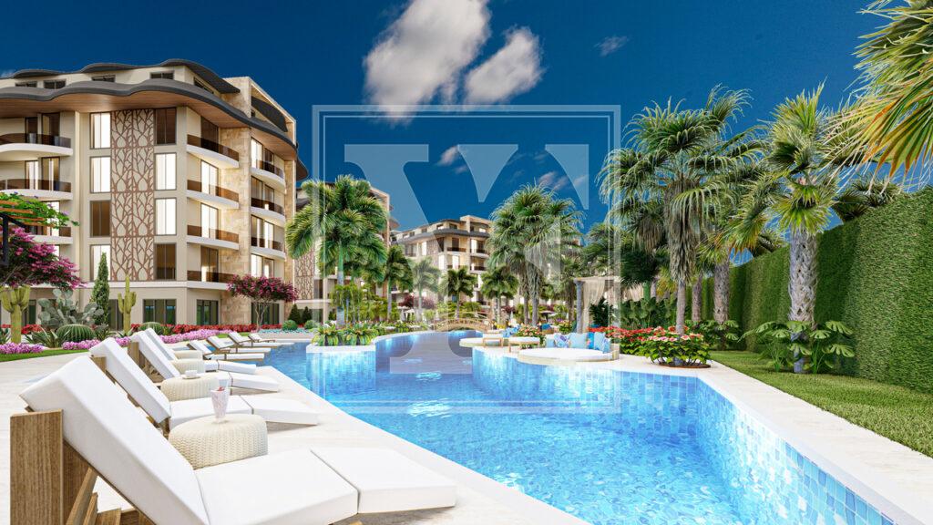 Замечательная квартира 1+1 в красивом проекте в районе Оба