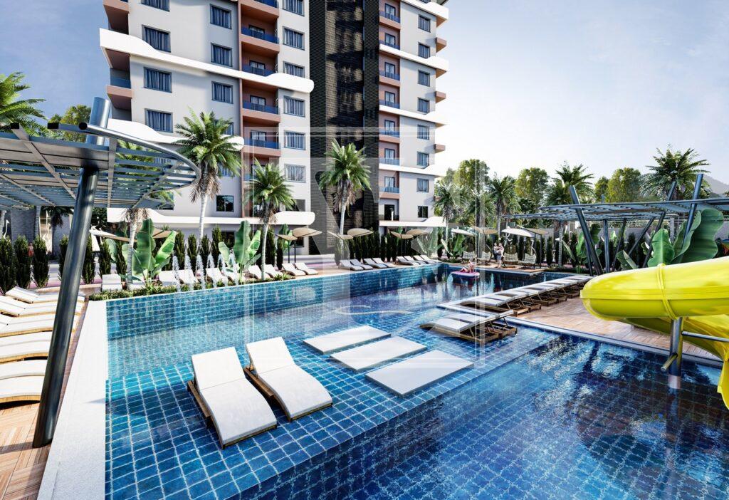 Neue Wohnung 1+1 in der erstaunlichen Anlage in der Gegend von Demirtas