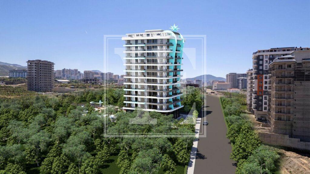 آپارتمان شگفت انگیز 1+1 برای زندگی در مجتمع زیبا در منطقه محمودلار