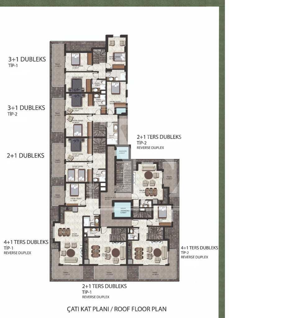 Wohnung zum Verkauf in Alanya, Mahmutlar, zwei Schlafzimmer, tolle Lage