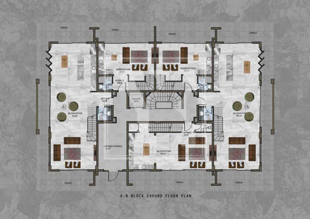 باغ دوبلکس 2+1 در پروژه شگفت انگیز با چشم اندازی عالی از کارگیجک (فروخته شد)