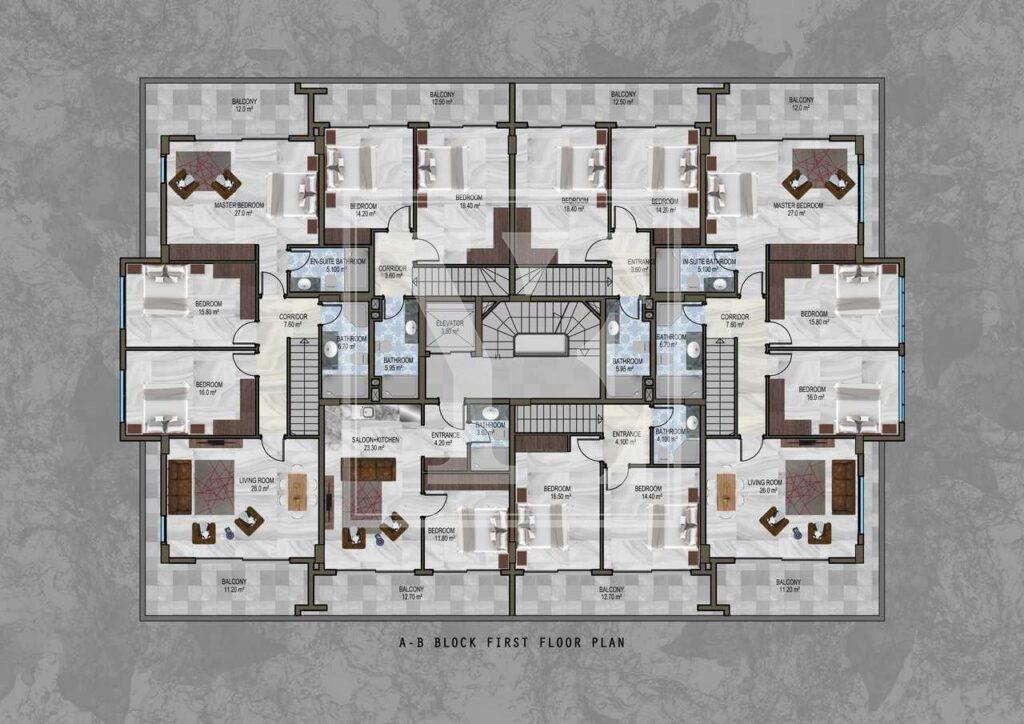 باغ دوبلکس 2+1 در پروژه شگفت انگیز با چشم اندازی عالی از کارگیجک (فروخته شد)