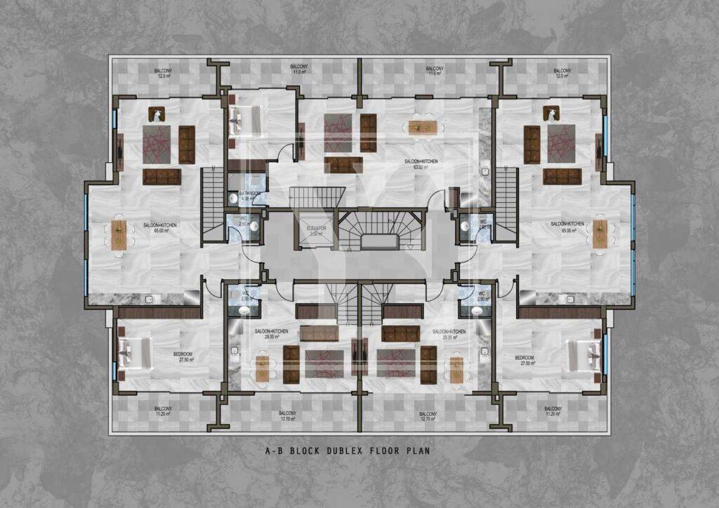 Квартира 2+1 в великолепном проекте с прекрасным видом на Каргыджак (Продано)