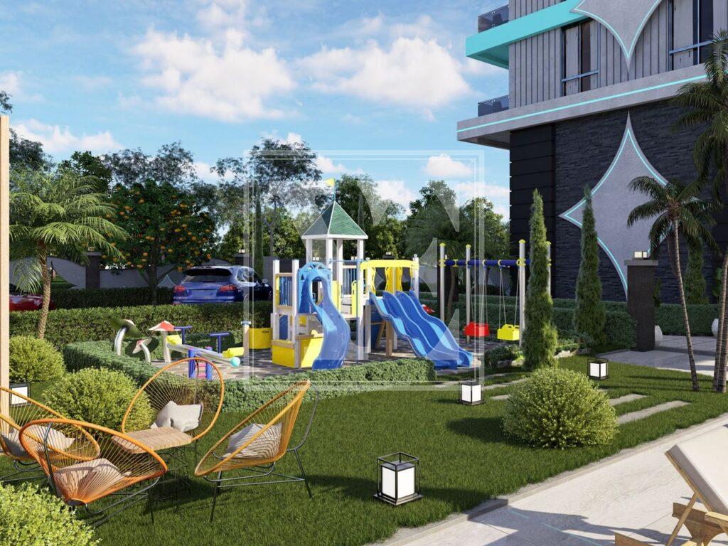 آپارتمان شگفت انگیز 2+1 برای زندگی در مجتمع زیبا در منطقه محمودلار