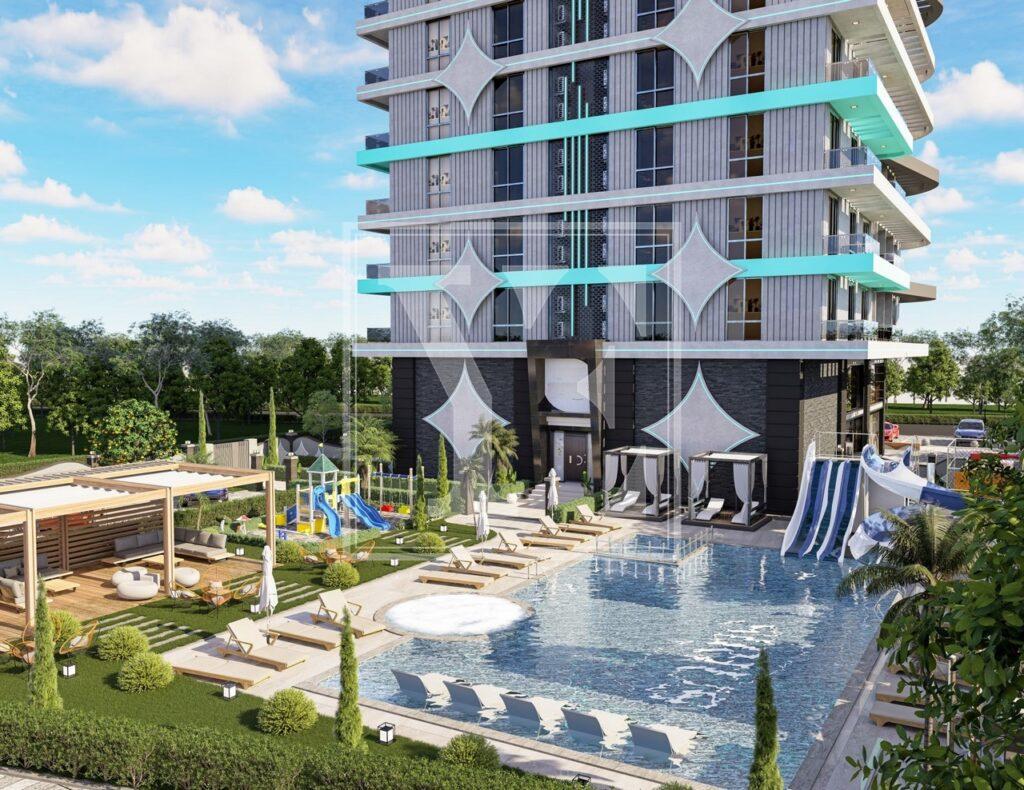 آپارتمان شگفت انگیز 2+1 برای زندگی در مجتمع زیبا در منطقه محمودلار