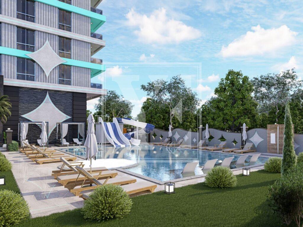 آپارتمان شگفت انگیز 2+1 برای زندگی در مجتمع زیبا در منطقه محمودلار