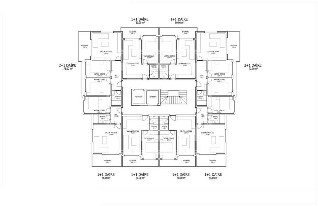 Красивая квартира 1+1 в Махмутларе для инвестиций (Продано)