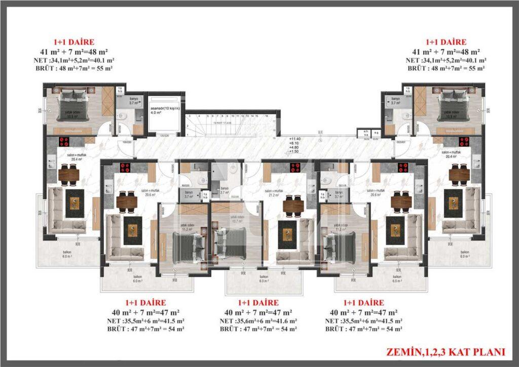 Als Finanzinvestition gehaltene Immobilie 2+1 in der wunderschönen Gegend von Avsallar