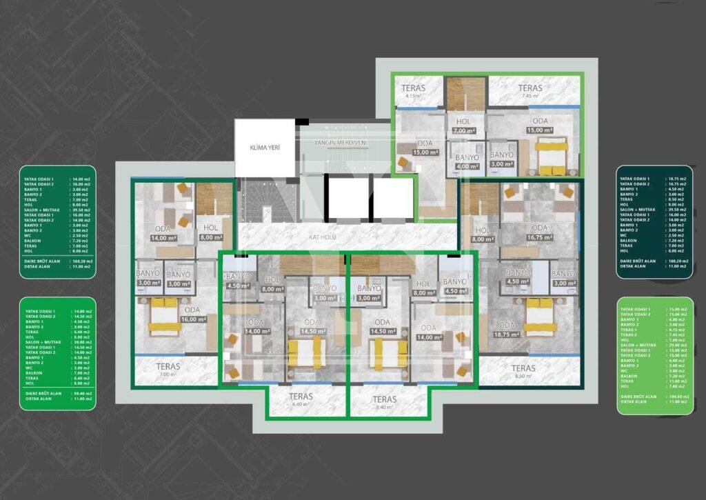 Красивый дуплекс 2+1 в красивом районе Демирташа