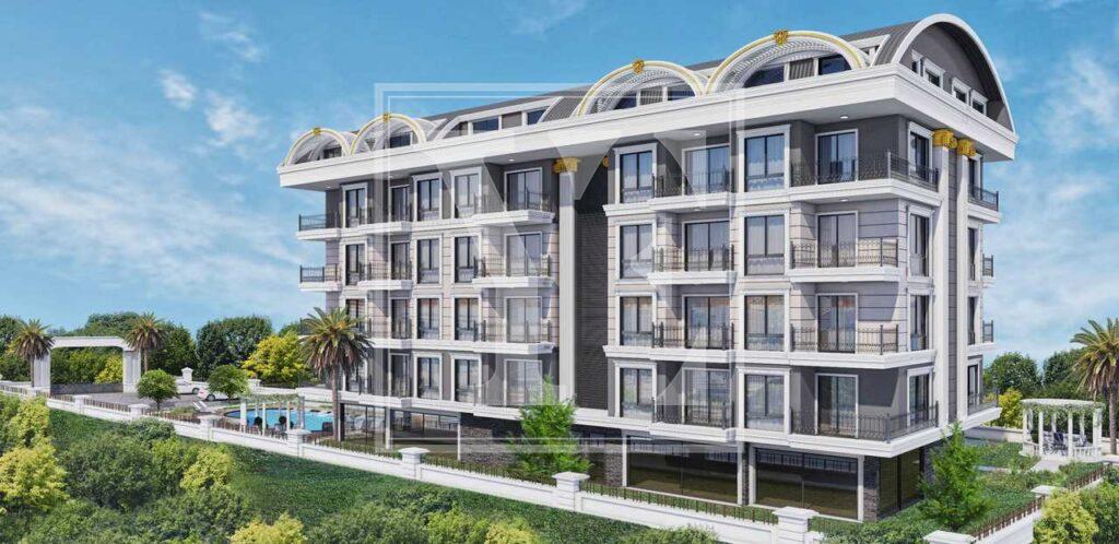 Уютная квартира 1+1 с красивой территорией в ОбаУютная квартира 1+1 с красивым районом в Оба