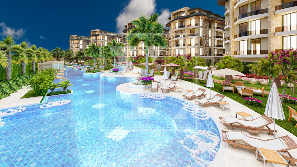 Замечательная квартира 1+1 в красивом проекте в районе Оба