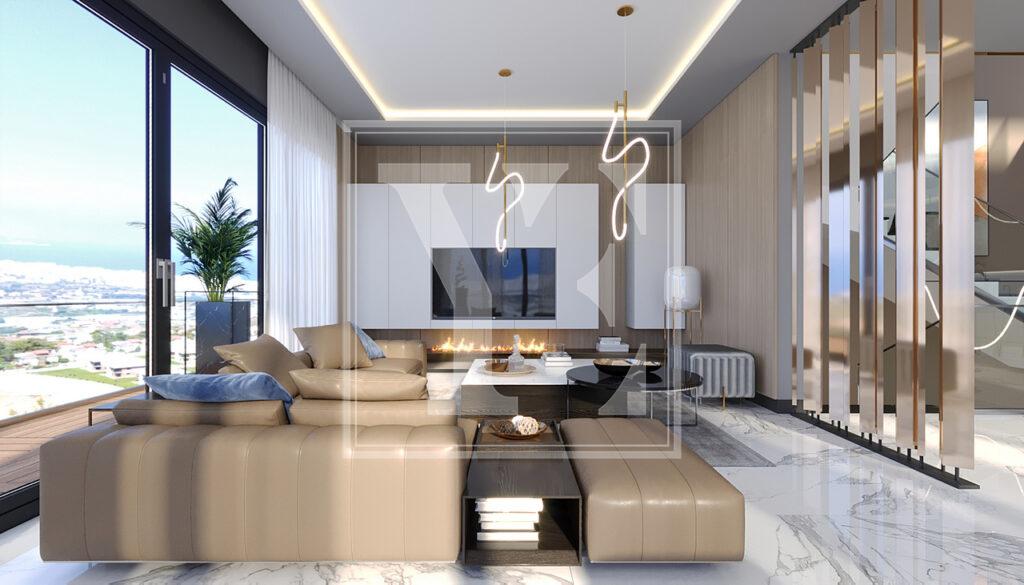 Сучасна вілла 4+1 для проживання з гарним краєвидом в Каргиджаку (Продано)