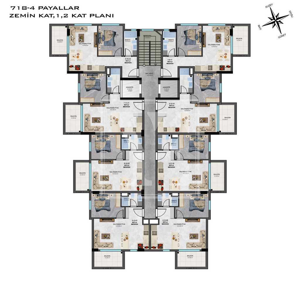 آپارتمان دنج برای فروش در پروژه جدید در پایالار، ترکیه