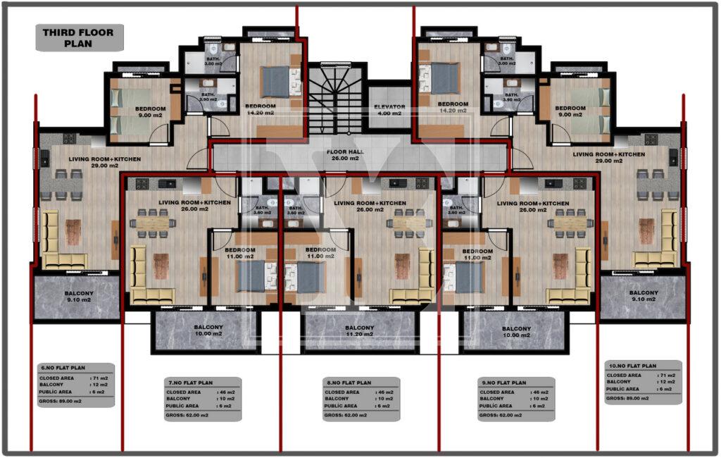 Отличная двухкомнатная квартира в Тосмуре.