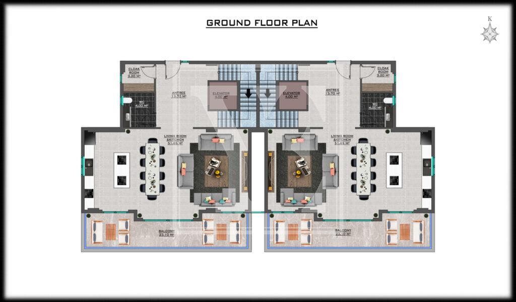 Luxury 4+1 sea view villa in Tepe