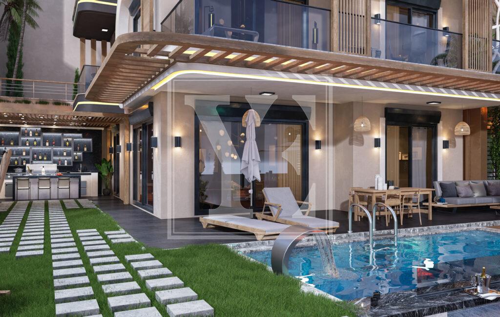 Luxury 4+1 sea view villa in Tepe