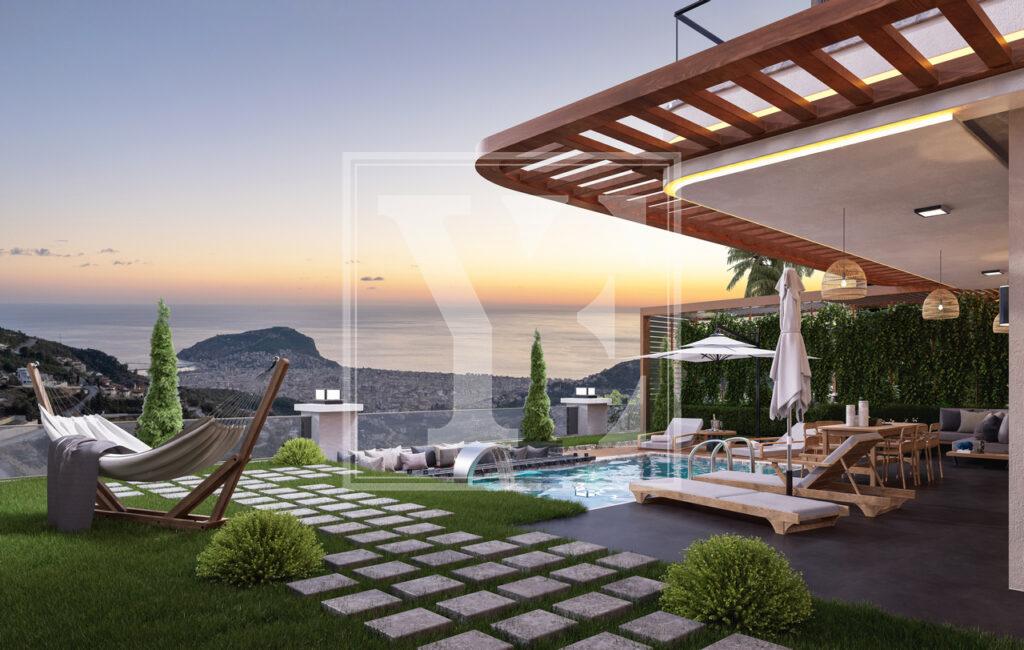 Luxury 4+1 sea view villa in Tepe