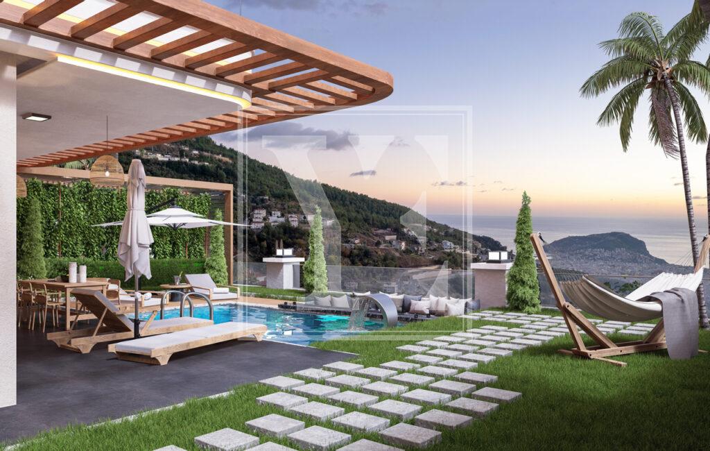 Luxury 4+1 sea view villa in Tepe