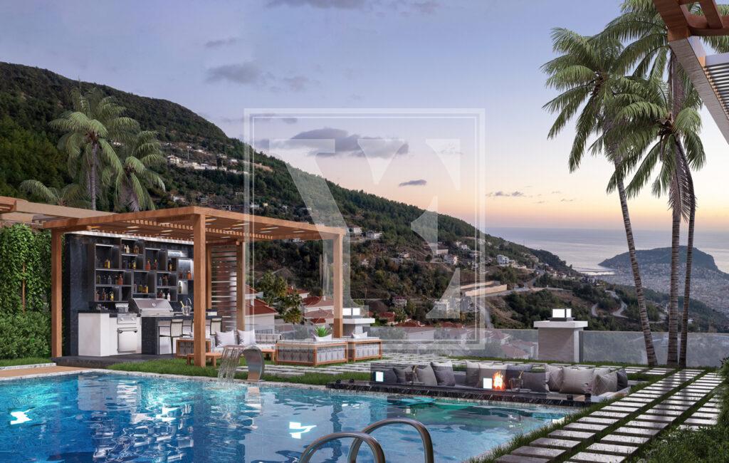 Luxury 4+1 sea view villa in Tepe