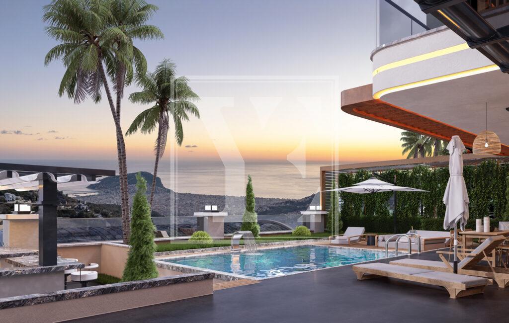 Luxury 4+1 sea view villa in Tepe