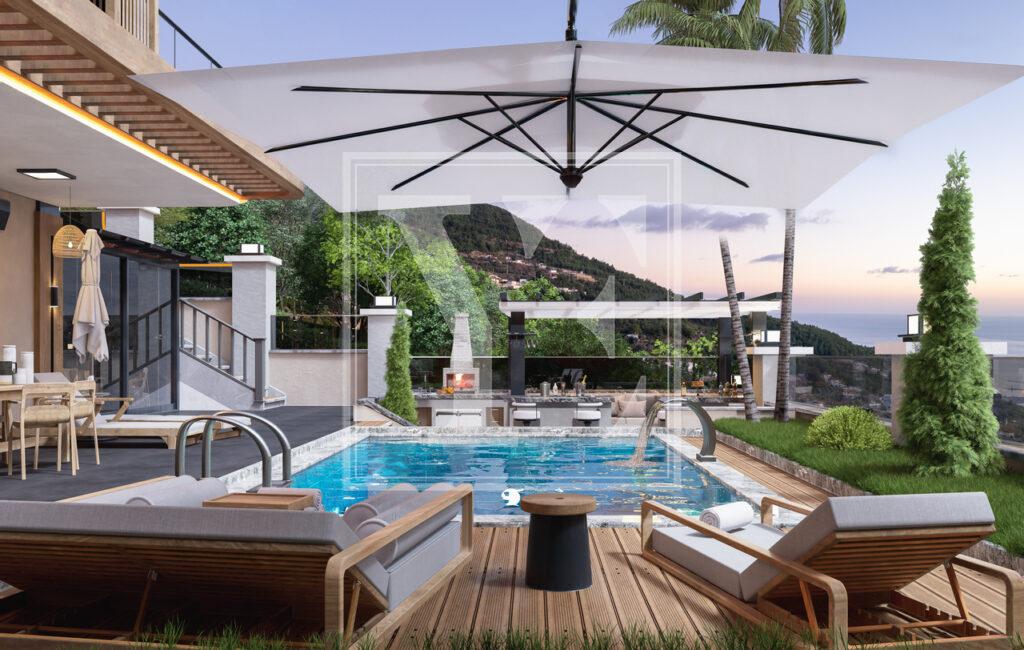 Luxury 4+1 sea view villa in Tepe