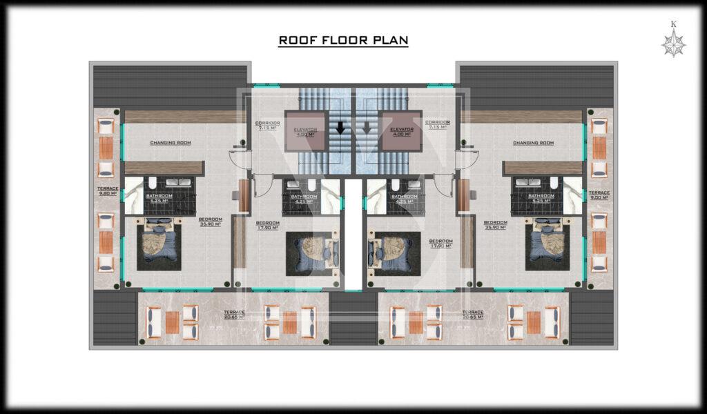 Luxury 4+1 sea view villa in Tepe